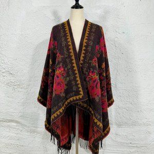 Vintage Cashmere Fringe Shawl Wrap